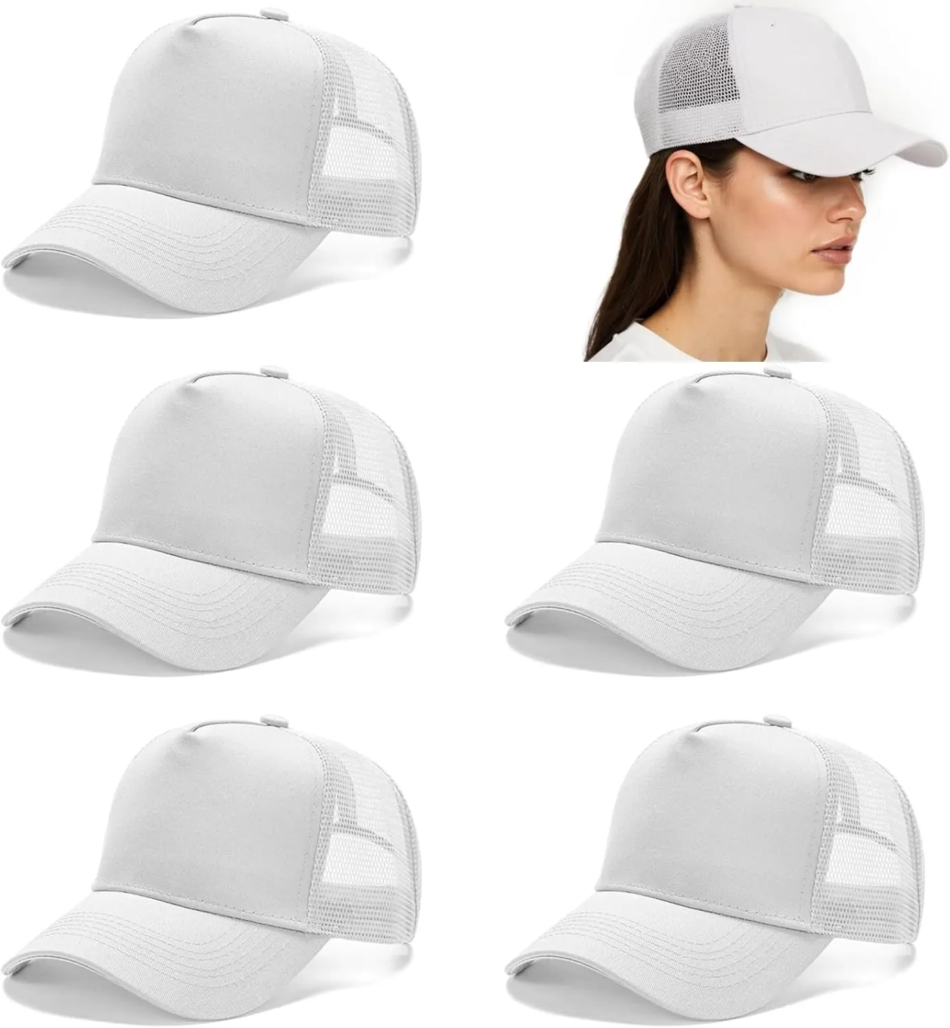 2/5/6 Packs Vintage Washed Plain Baseball Cap Distressed Dad Golf Hat for Men Women