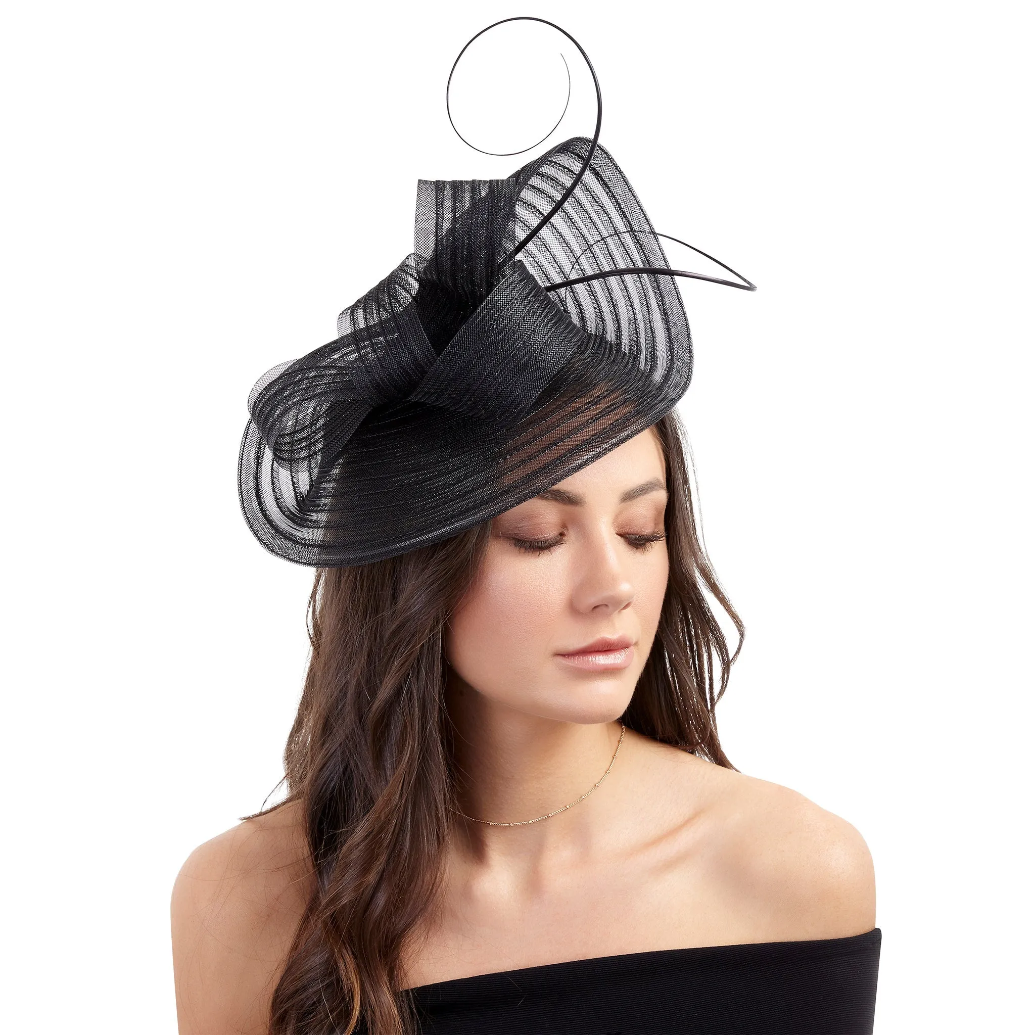 Black Mesh Quill Headband