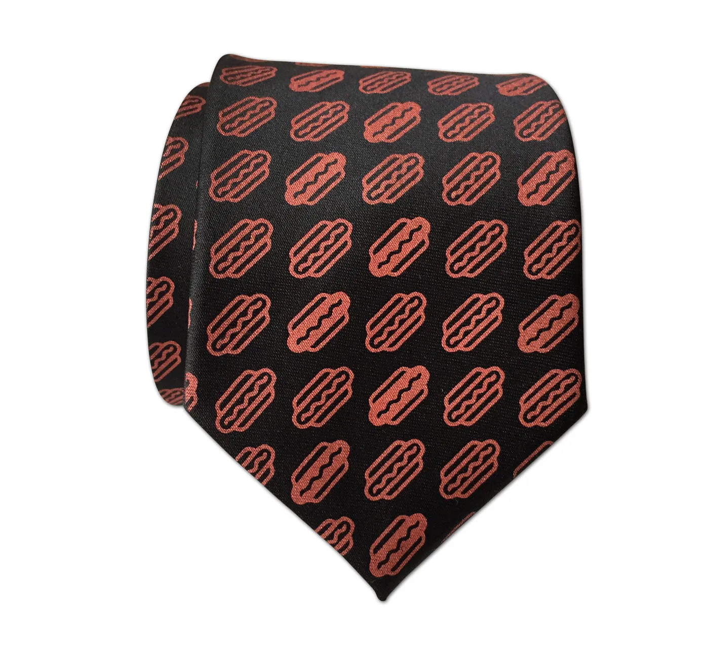 Coney Dog Necktie. Wieners! Hotdog Party Printed Tie