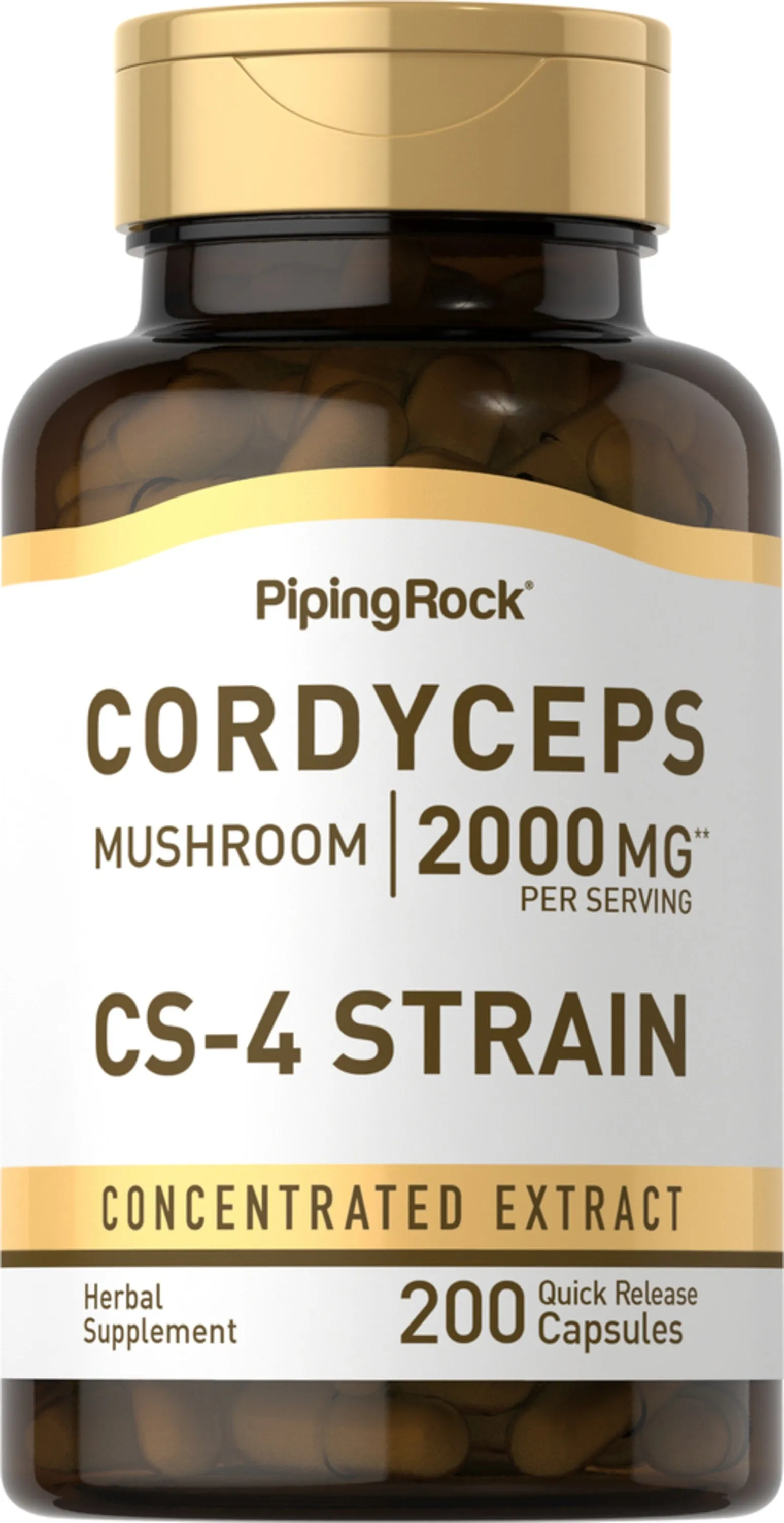 Cordyceps Mushroom, 2000 mg (per serving), 200 Quick Release Capsules