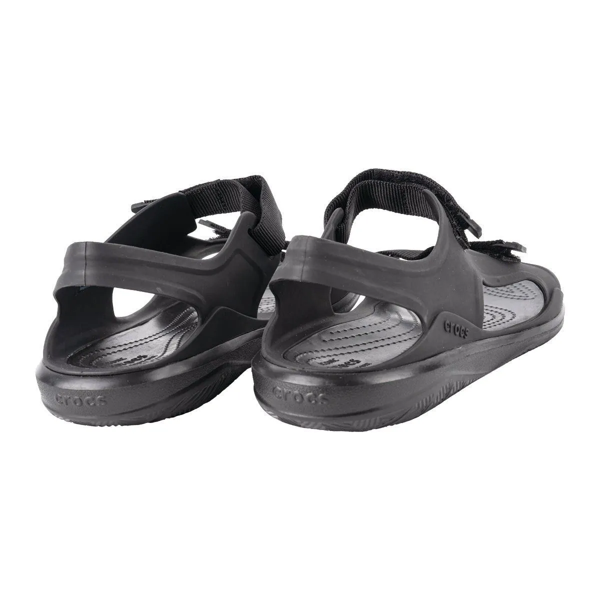 Crocs Swiftwater Expedition Strap Flat Sandals Rubber Black Colour For Women
