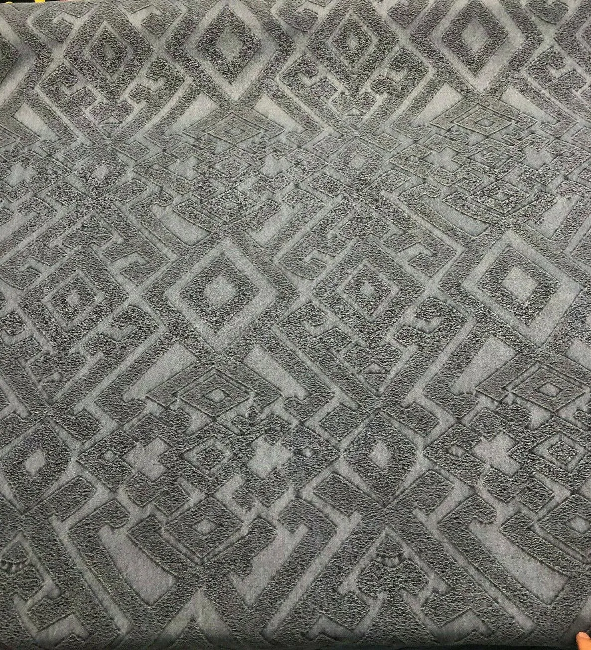 Fabricut East Gate Blue Denim Brocade Fabric by the yard