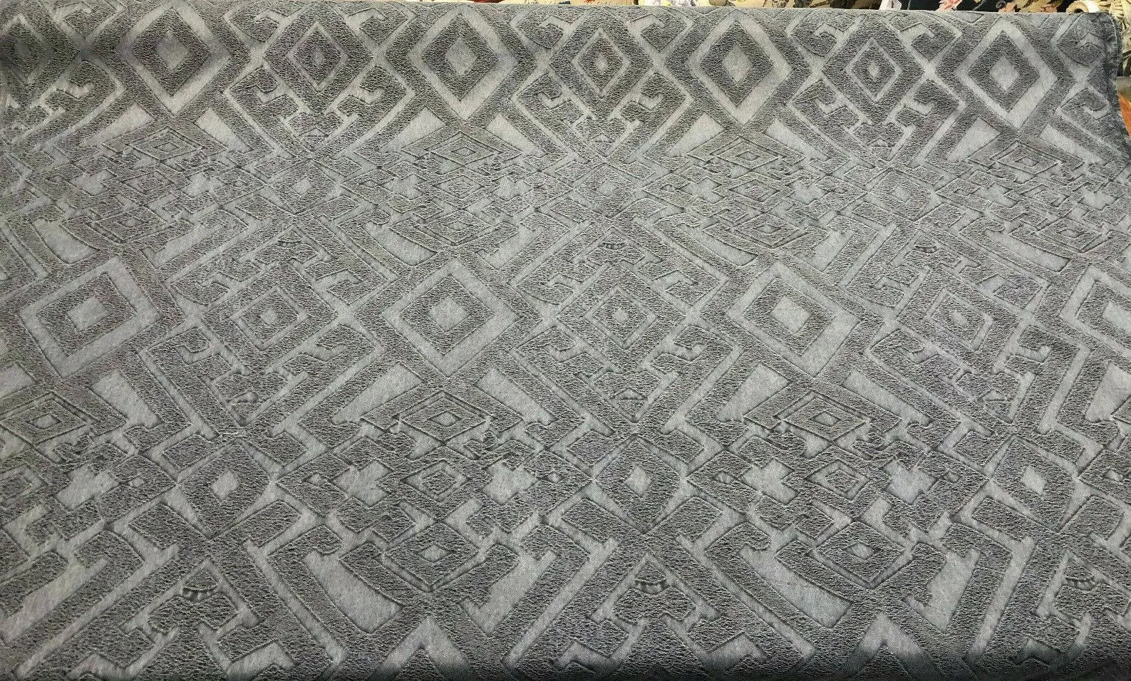 Fabricut East Gate Blue Denim Brocade Fabric by the yard