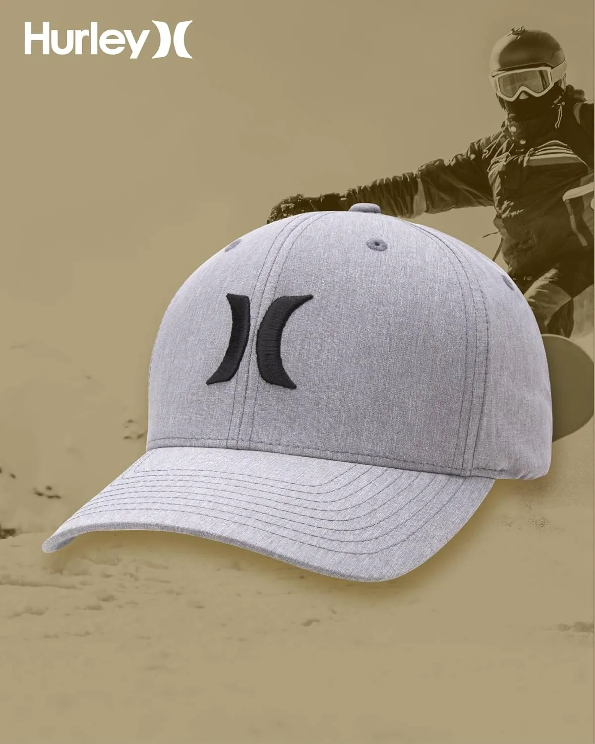 Hurley Men's Caps - One & Only Flexfit Textures Cap - Fitted Hats for Men, S-XL