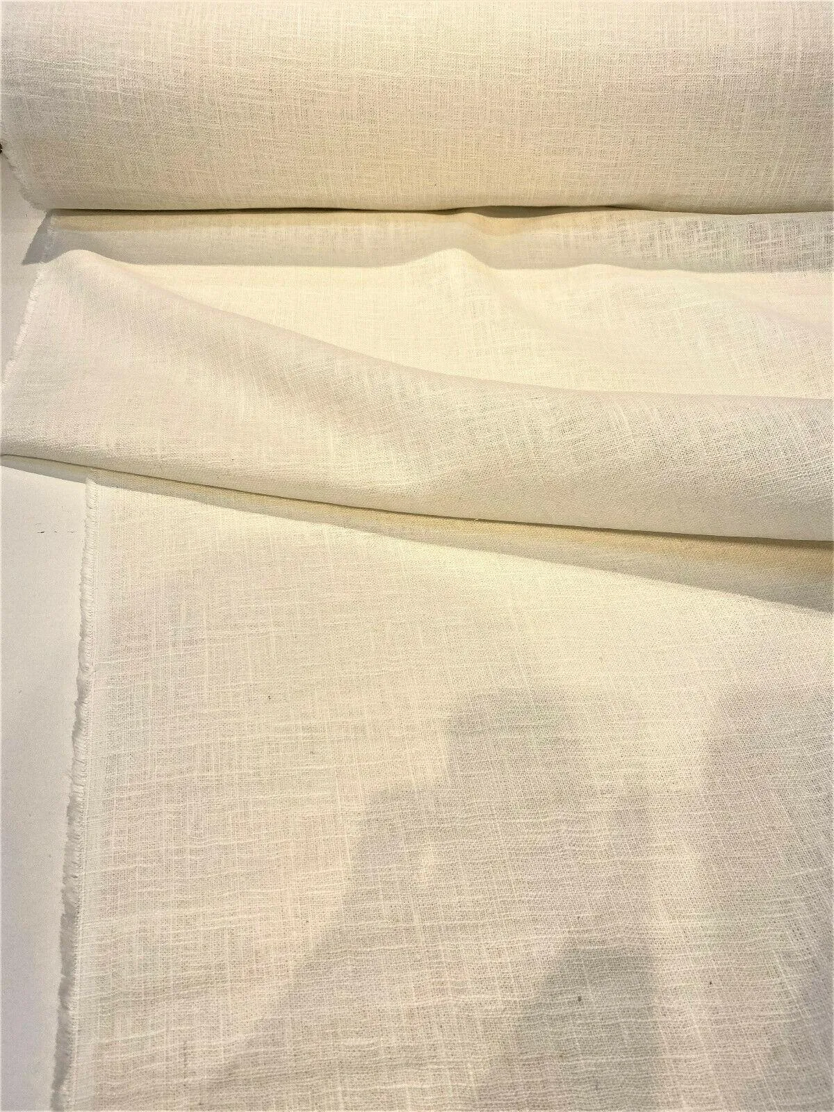 Ivory Linen Ramie Drapery Upholstery Fabric By The Yard