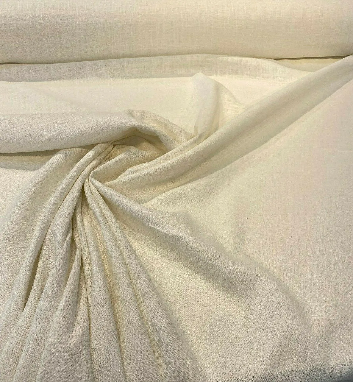 Ivory Linen Ramie Drapery Upholstery Fabric By The Yard