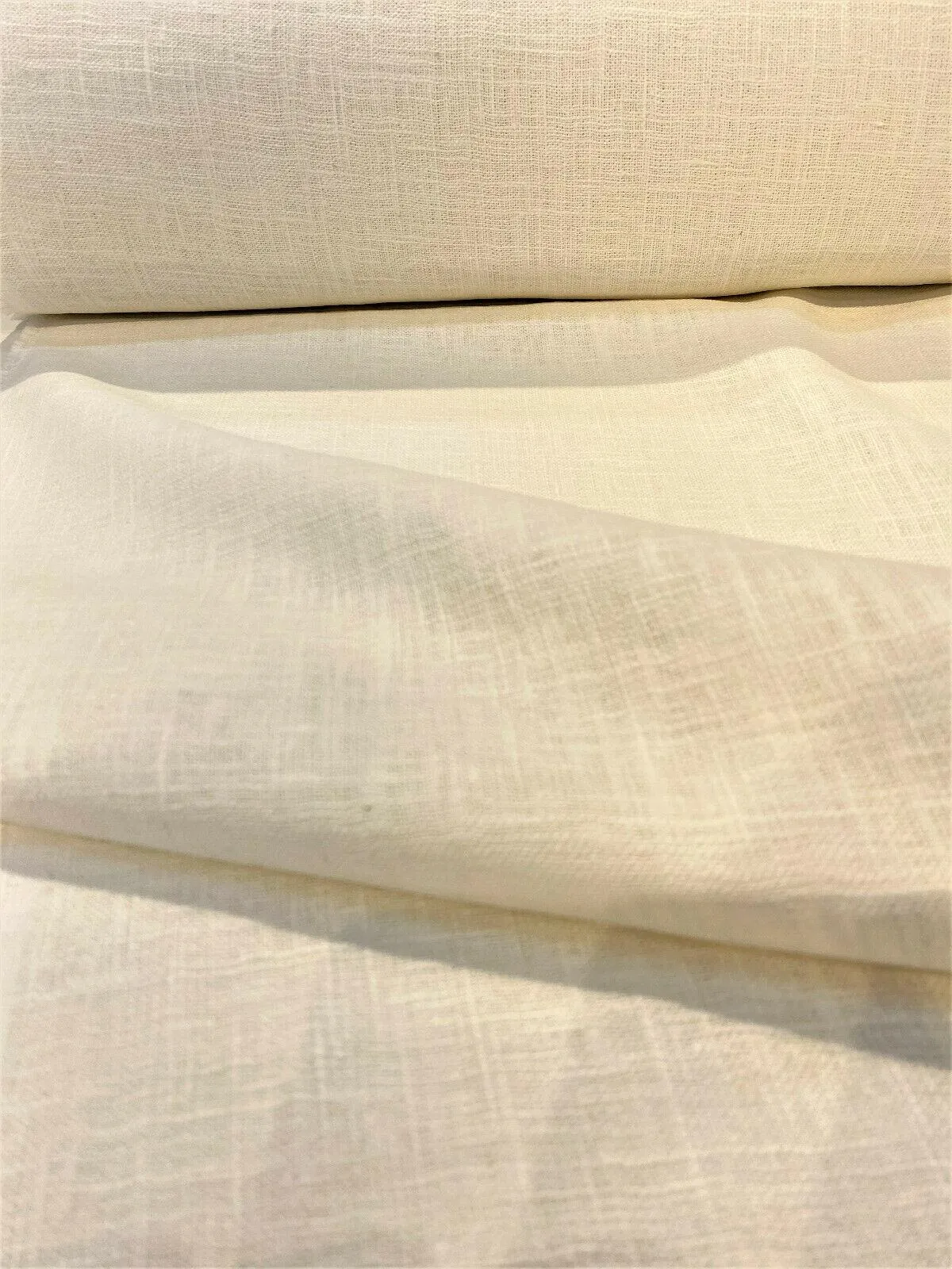 Ivory Linen Ramie Drapery Upholstery Fabric By The Yard