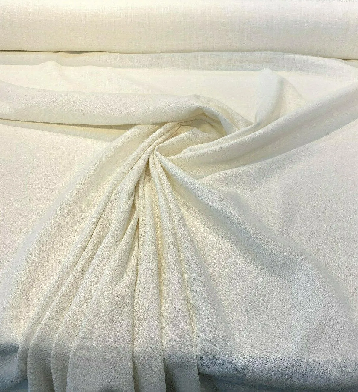 Ivory Linen Ramie Drapery Upholstery Fabric By The Yard