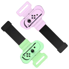 MENEEA Wrist Strap Compatible with Just Dance 2025 2024 2023/for Zumba Burn It Up,Adjustable Wrist Bands for Nintendo Switch & OLED Model for Joy-Cons,Two Size for Adults & Children, 2 Pack Pink/Green