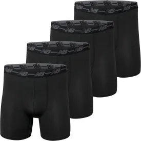 New Balance Men's Mesh Jersey Performance Wicking No Fly Boxer Briefs Underwear (4 Pack)