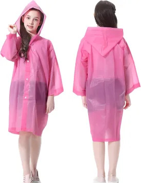 Rain Ponchos Raincoats for Kids, 2 Packs Rain Coats Jacket Reusable with Hood for Boys Girls Disney Hiking Camping Outdoor