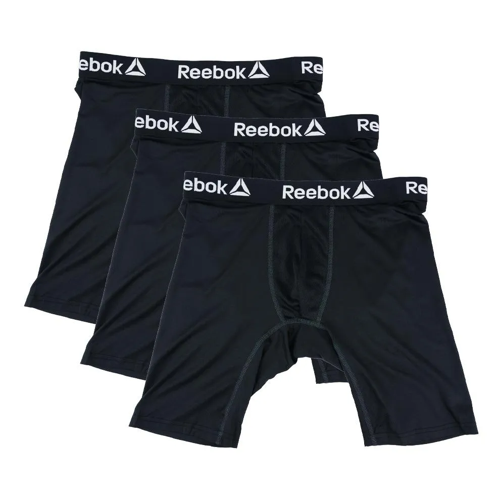 Reebok Men's Performance Long Leg Boxer Briefs 3-Pack