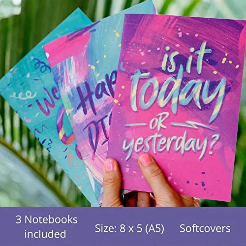 Saturnery Journal Notebook Set Womens A5 Size Recycled Paper