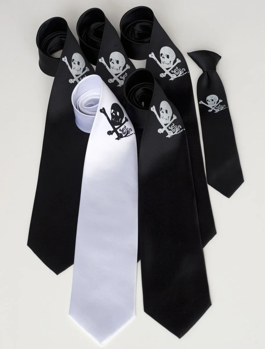 Skull   Bones Silk Necktie
