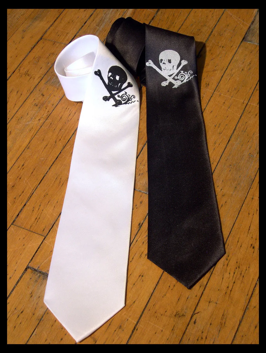 Skull   Bones Silk Necktie