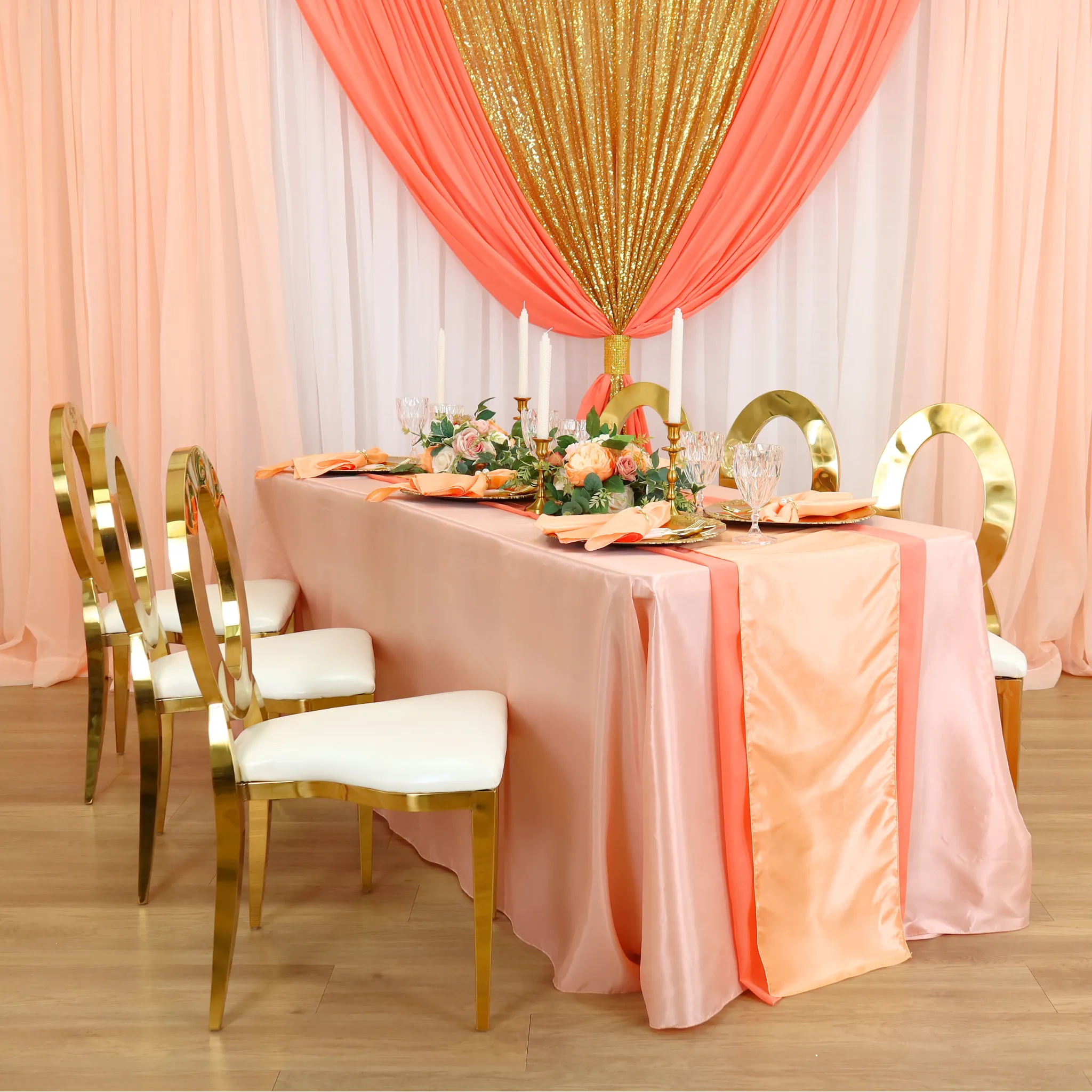 Taffeta Table Runner - Peach