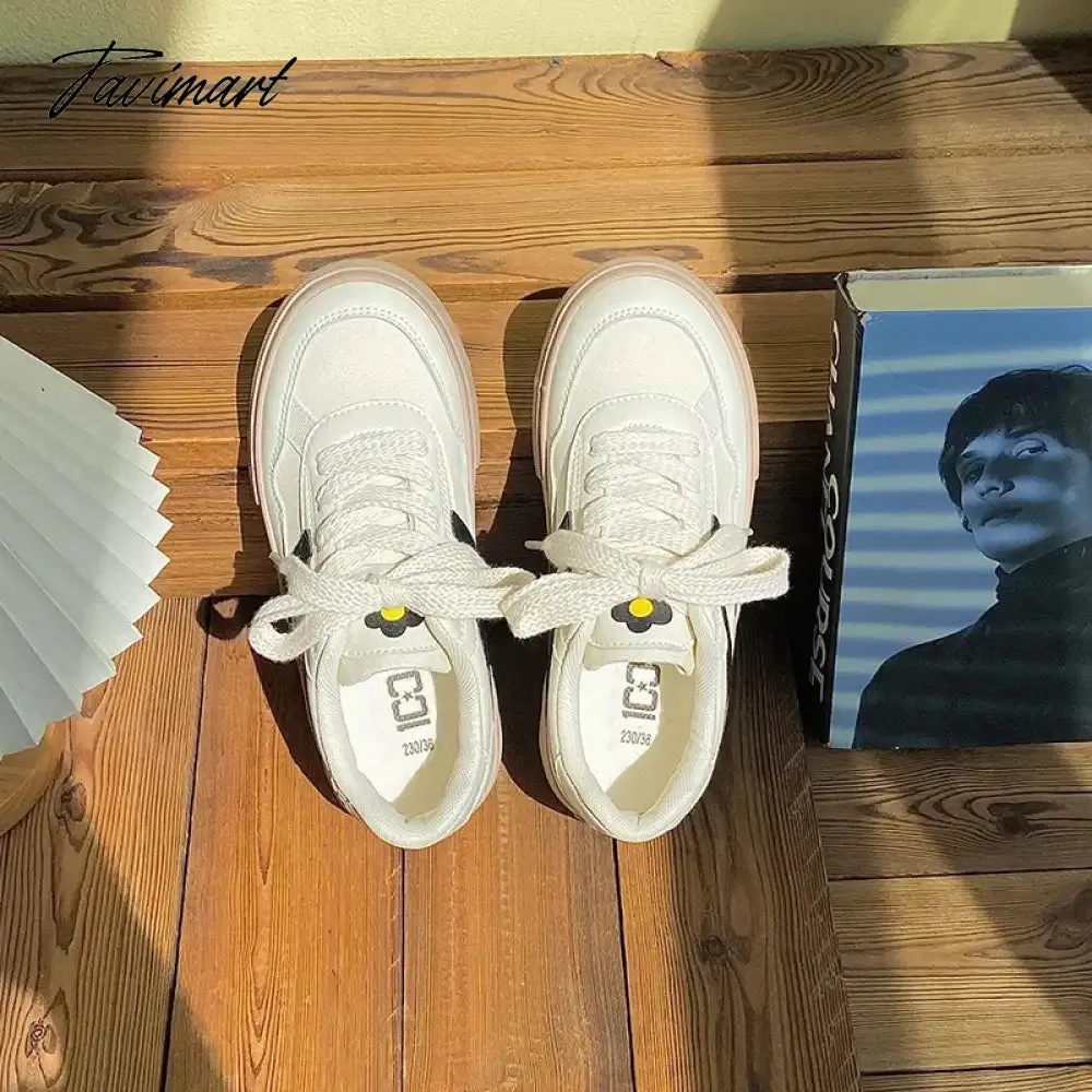 Tavimart Vintage Womens Canvas Shoes Low-top Spring and Autumn New Fashion Sports Sneakers Trainers Breathable Ladies Footwear