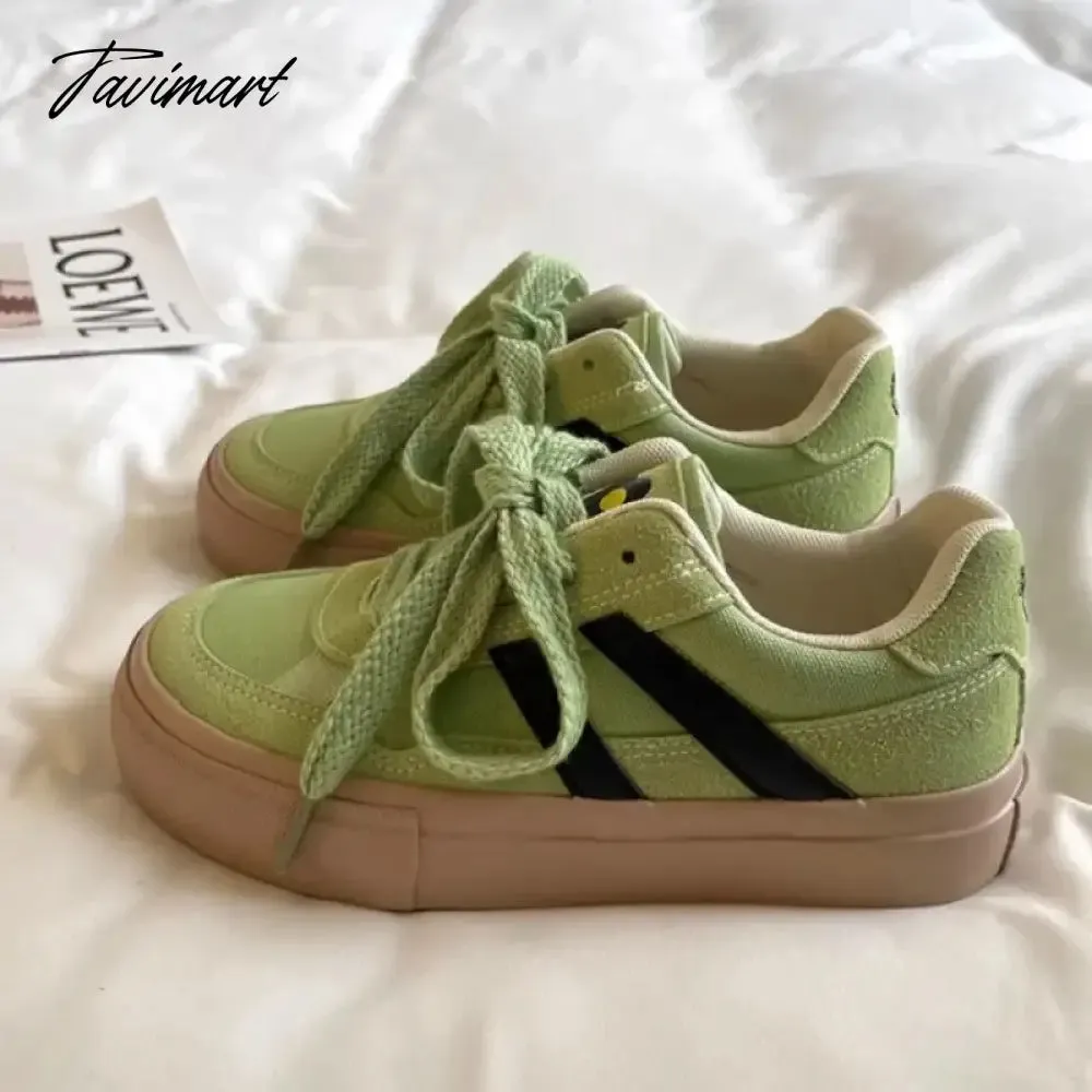 Tavimart Vintage Womens Canvas Shoes Low-top Spring and Autumn New Fashion Sports Sneakers Trainers Breathable Ladies Footwear