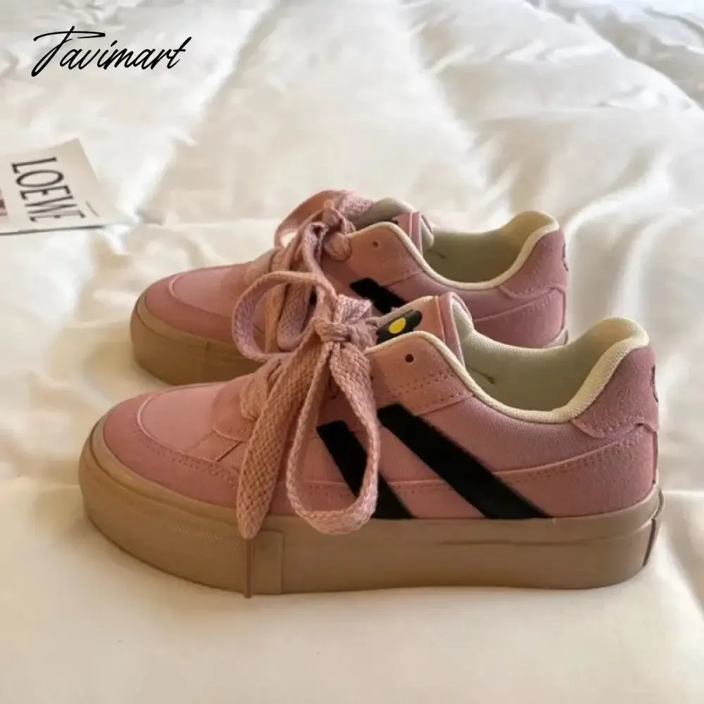 Tavimart Vintage Womens Canvas Shoes Low-top Spring and Autumn New Fashion Sports Sneakers Trainers Breathable Ladies Footwear