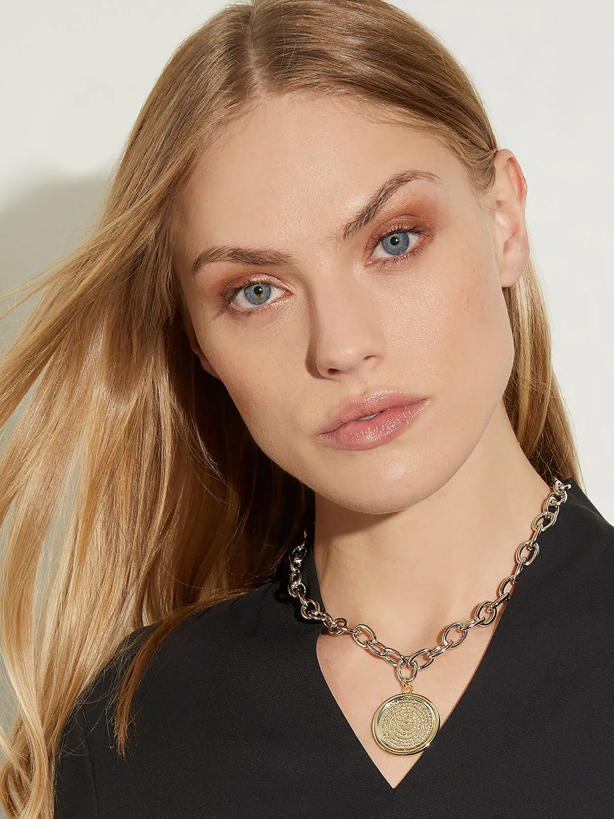 Two-Tone Padre Nuestro Pendant Necklace