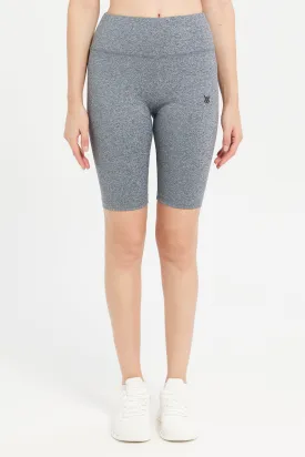 Women Grey Performance Shorts